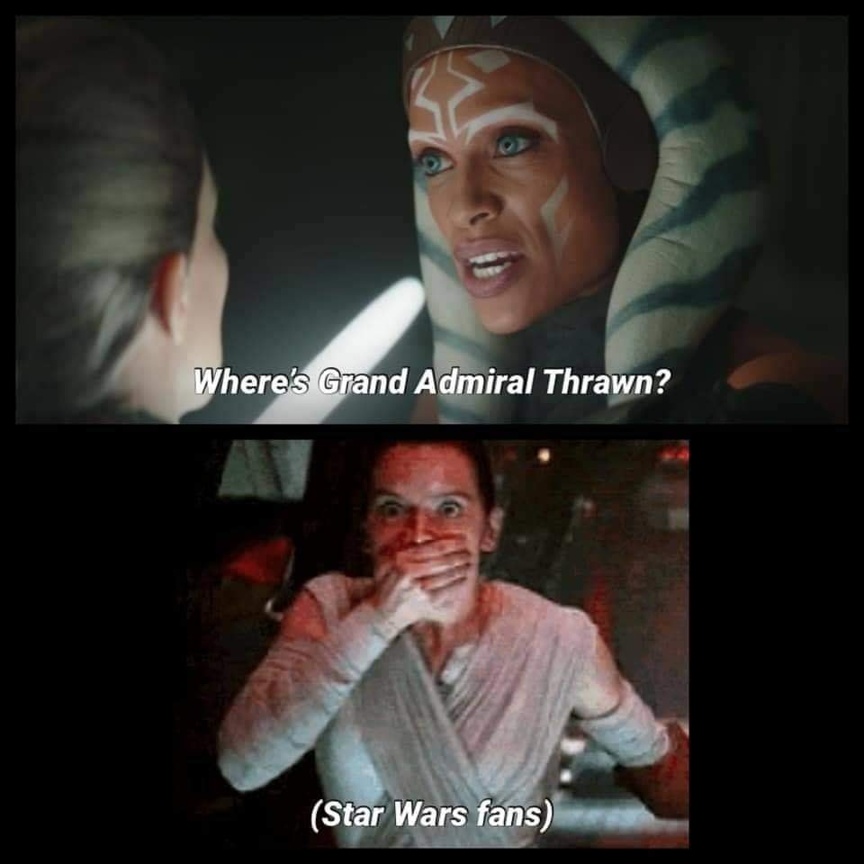 The meme is a screenshot from the Star Wars series, specifically from the show "The Mandalorian". It shows a character (Bo-Katan) asking "Where is the Asset?" and then someone responds "He's in the asset". However, the meme replaces "He's in the asset" with "He's in the Sarlacc" (a reference to a famous scene in the original Star Wars trilogy where a character is thrown into the Sarlacc, a massive creature that digests its prey).